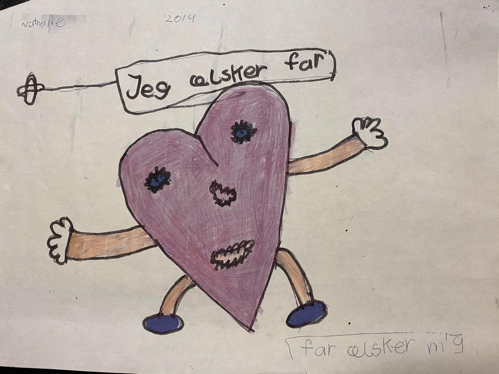 Trøst Tegning: jeg havde altid denne tegning fra Nathalie hængende på mit kontor. Hvis jeg fik brug for lidt opmuntring, kiggede jeg på den